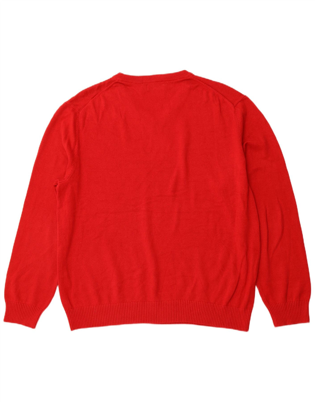 NAUTICA Mens V-Neck Jumper Sweater XL Red Cotton