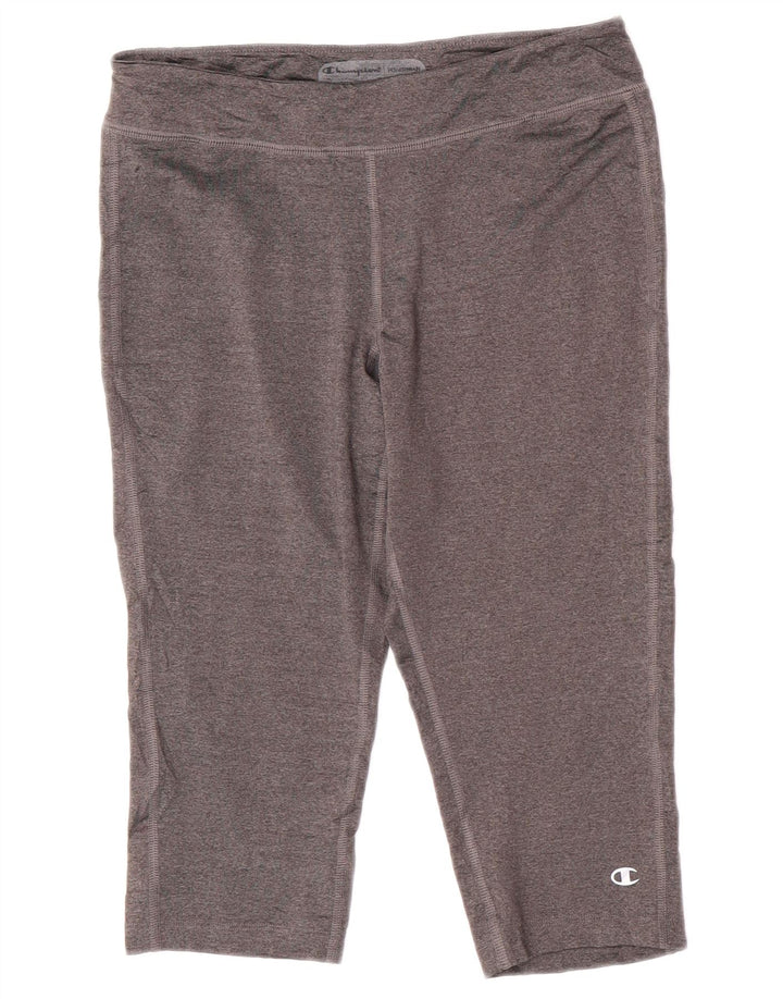 Champion Womens Capri Leggings UK 12 Medium Grey Polyester