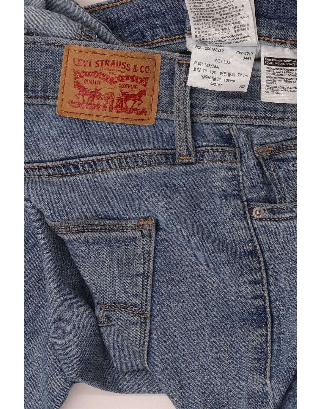 Levi's Womens Slim Jeans W31 L32 Blue Cotton