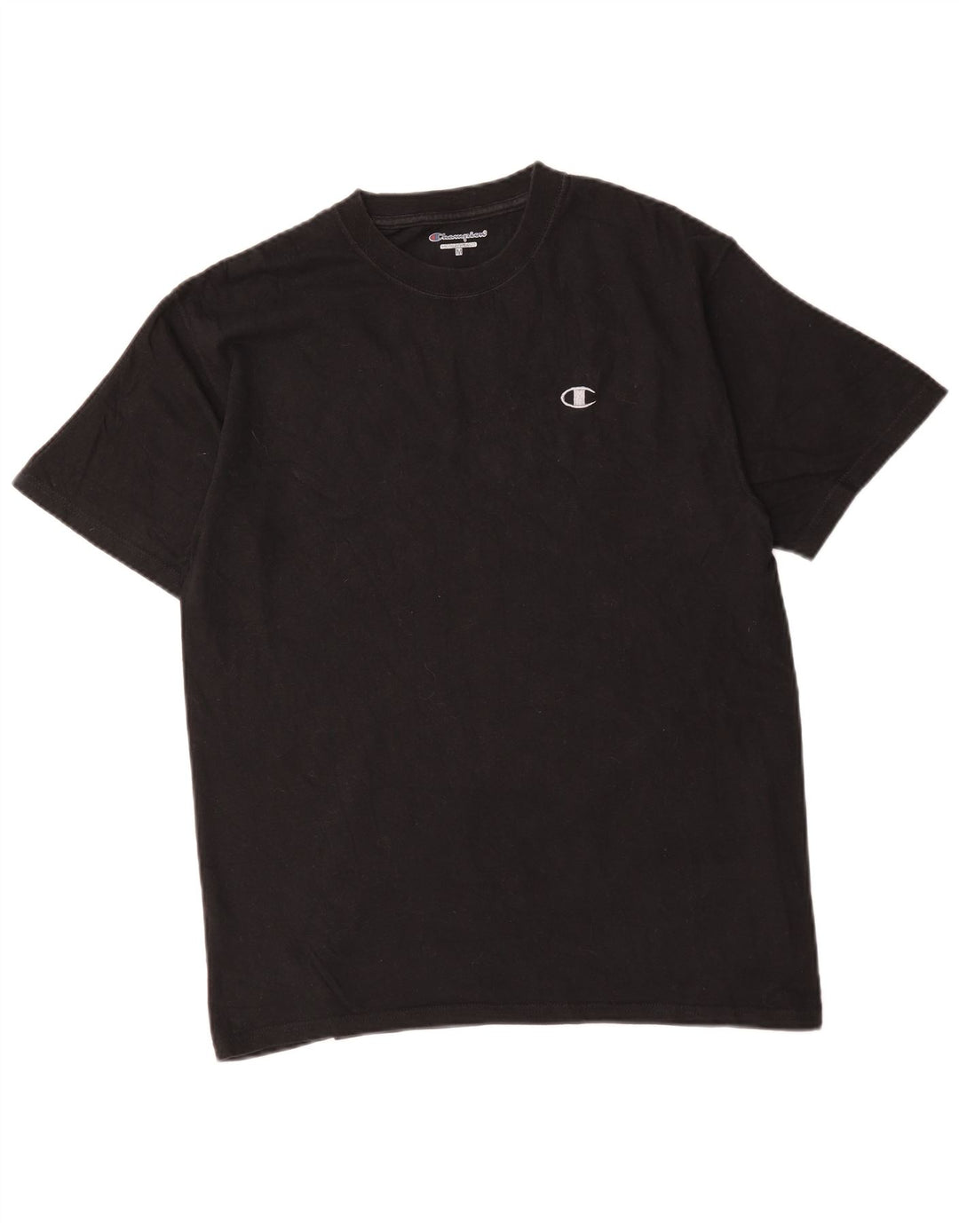 Champion Mens T-Shirt Top Medium Black Cotton