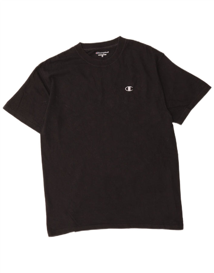 Champion Mens T-Shirt Top Medium Black Cotton