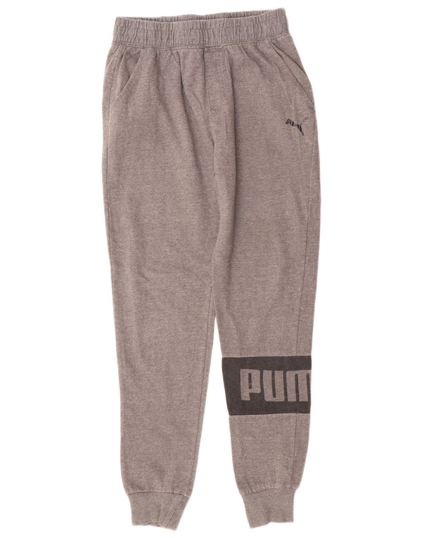 Puma Boys Graphic Tracksuit Trousers Joggers 15-16 Years XL Grey Cotton