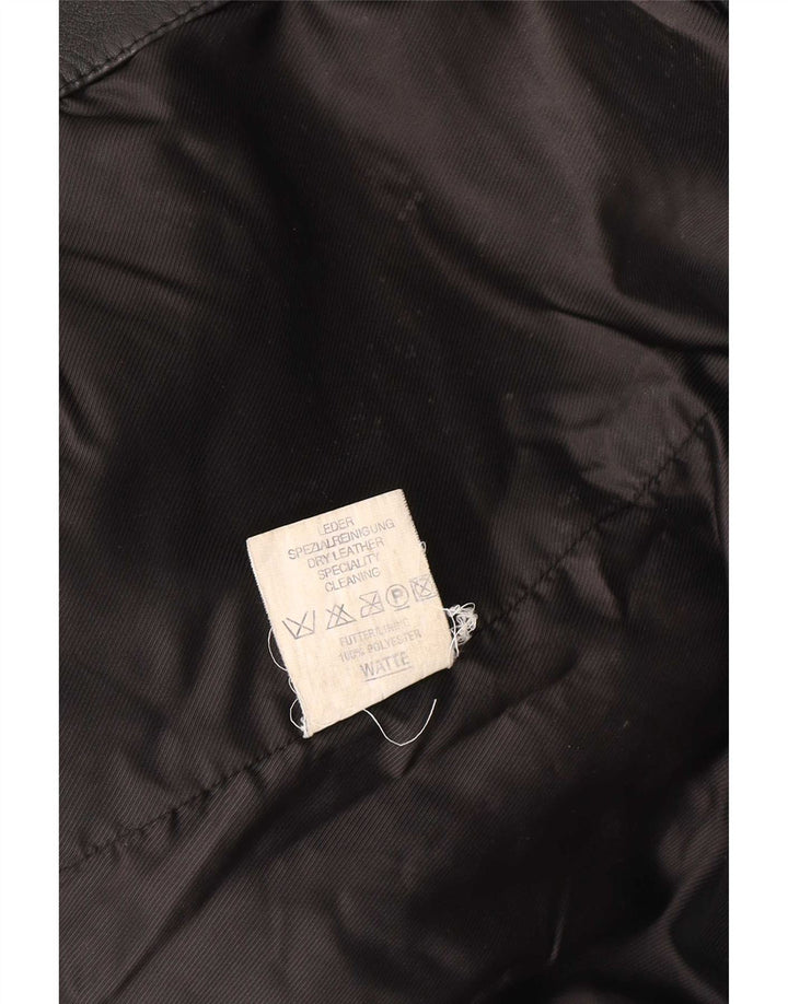 Fatigue Mens Leather Coat UK 40 Large Black