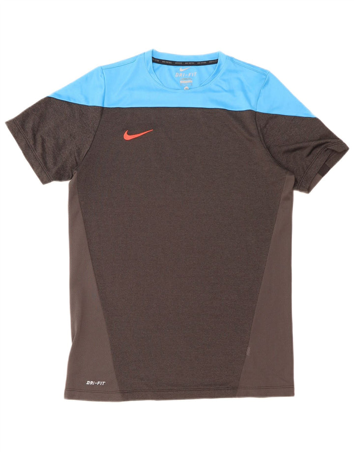 Nike Mens Dri Fit T-Shirt Top Medium Grey Colourblock