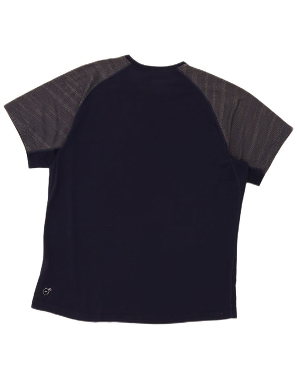 Puma Mens T-Shirt Top XL Navy Blue Colourblock Polyester
