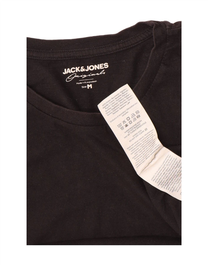 Jack & Jones Mens T-Shirt Top Medium Black Cotton