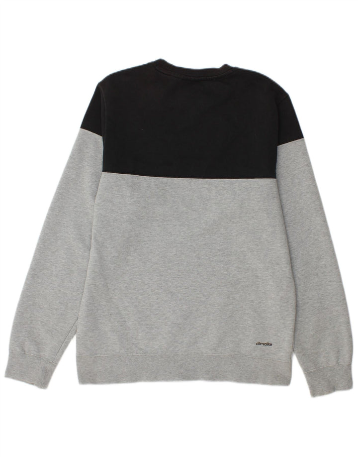 ADIDAS Mens Graphic Sweatshirt Jumper Small Grey Colourblock