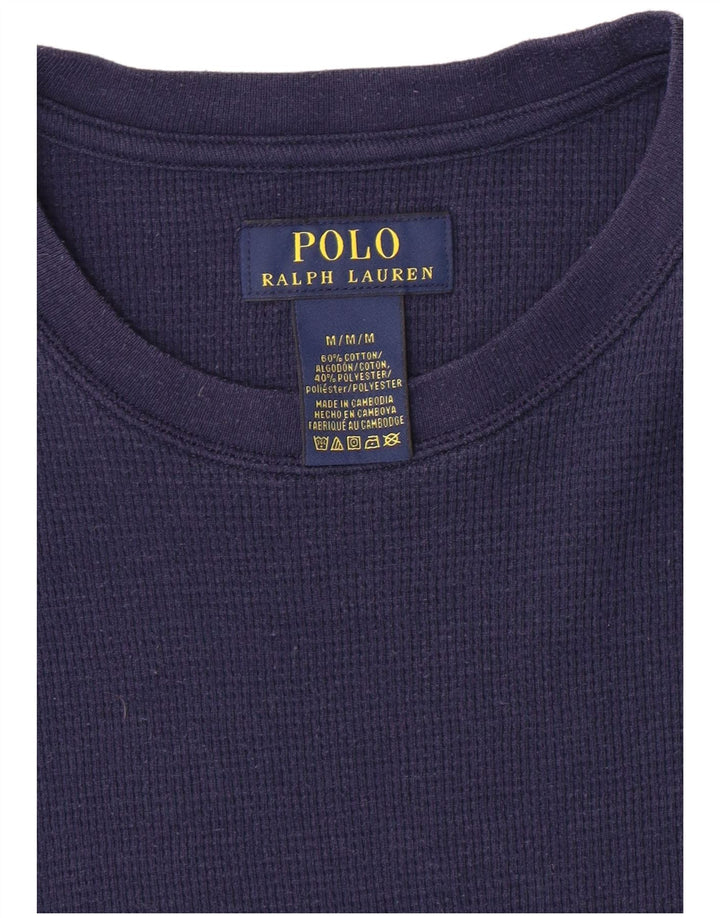 POLO RALPH LAUREN Mens Top Long Sleeve Medium Navy Blue Cotton