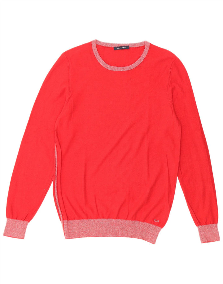 Gas Mens Crew Neck Jumper Sweater Medium Red Cotton