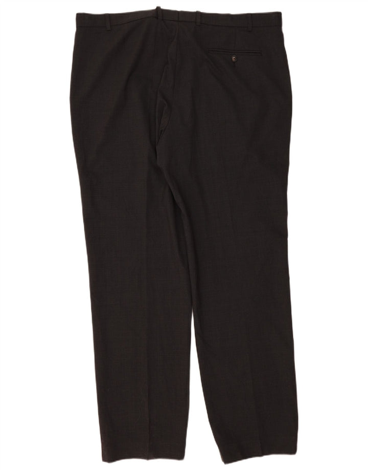 Marks & Spencer Mens Regular Fit Suit Trousers W42 L33 Grey Wool