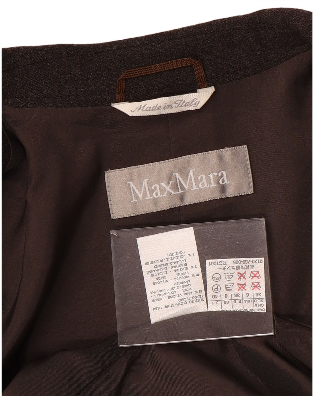 MAX MARA Womens 2 Button Blazer Jacket UK 8 Small Brown Wool