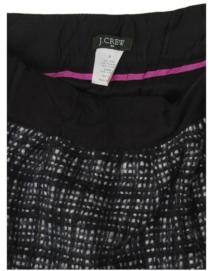 J. CREW Womens Mini Skirt US 8 Medium W30  Black Check Wool