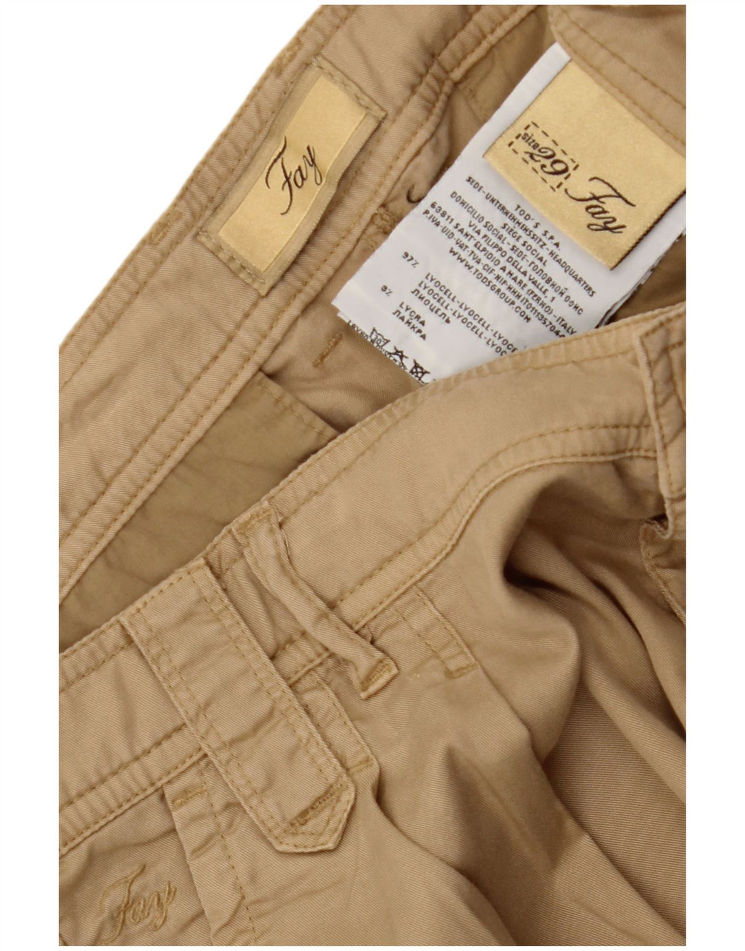 FAY Womens Chino Shorts W29 Medium Beige Lyocell