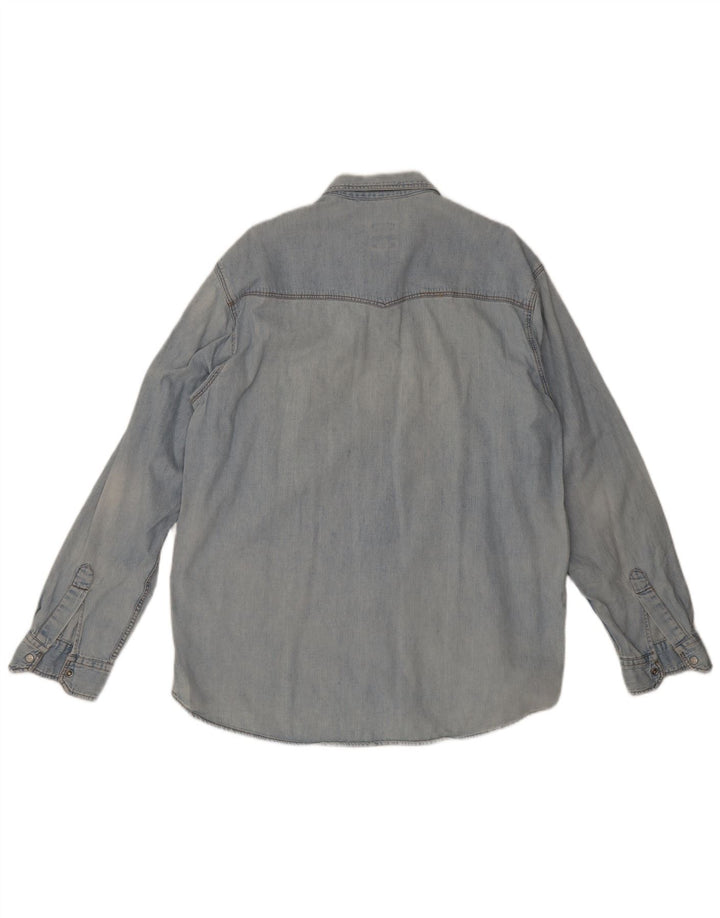 Rifle Mens Denim Shirt XL Blue Cotton