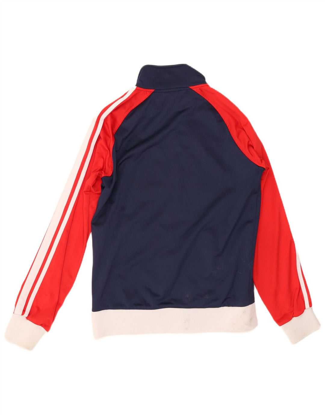 ASICS Mens Tracksuit Top Jacket Small Navy Blue Colourblock Polyester