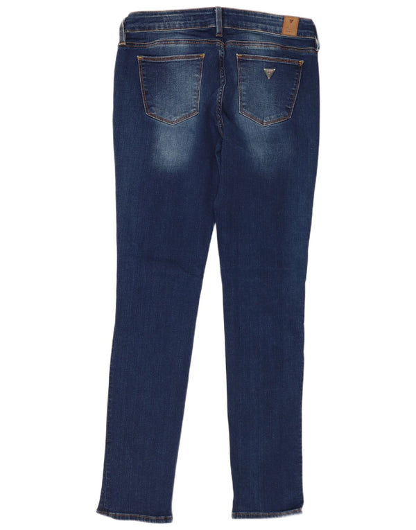 GUESS Womens Mid Rise Skinny Jeans W31 L32 Navy Blue Cotton