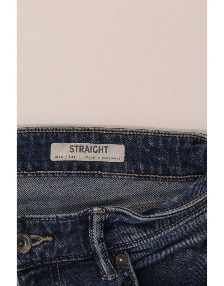 Marks & Spencer Mens Straight Jeans W34 L31 Blue Cotton