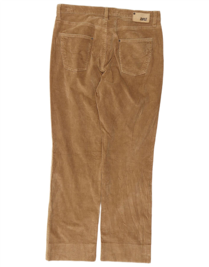 RIFLE Womens Straight Corduroy Trousers W31 L28 Beige Cotton