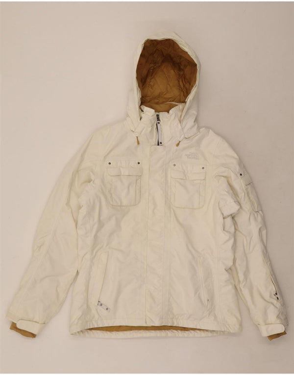 The North Face Womens Hooded Windbreaker Jacket UK 16 Large White Nylon