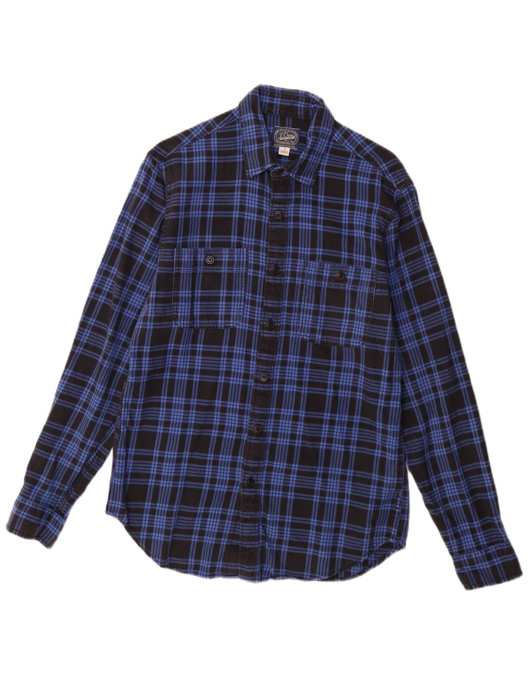J. CREW Mens Flannel Shirt Small Blue Check Cotton