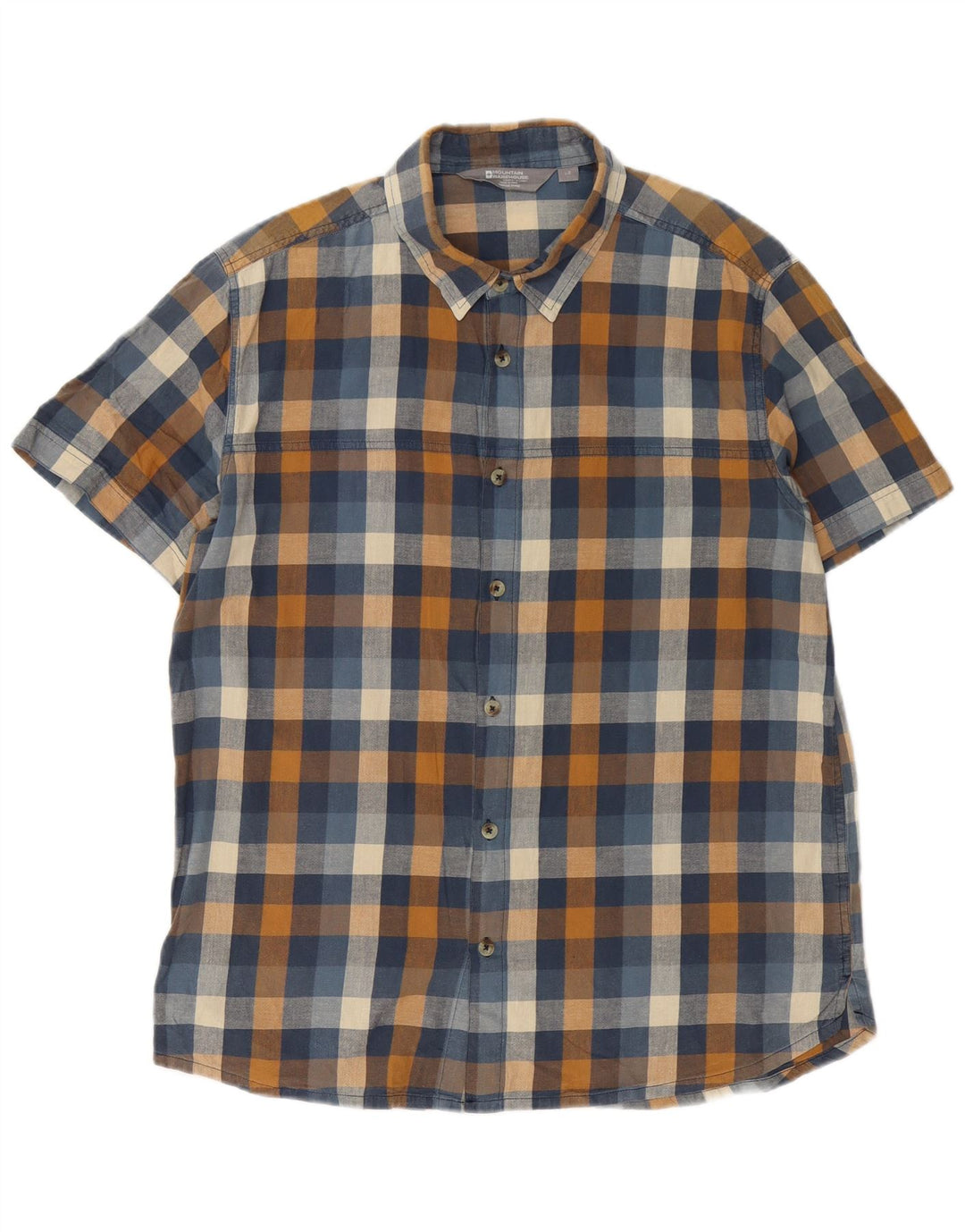 Mountain Warehouse Mens Short Sleeve Flannel Shirt Large Navy Blue Check