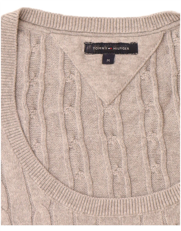 Tommy Hilfiger Womens Boat Neck Jumper Sweater UK 12 Medium Grey