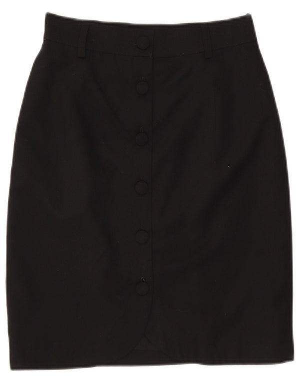 Vintage Womens Pencil Skirt Small W26  Black Polyester
