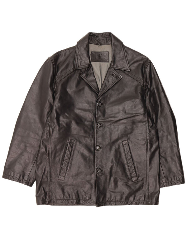 Vintage Mens Leather Jacket UK 42 XL Black Leather
