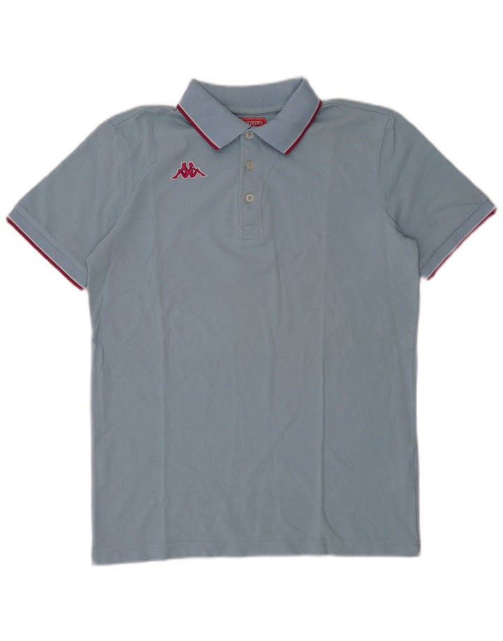 Kappa Mens Polo Shirt Medium Blue Striped Cotton