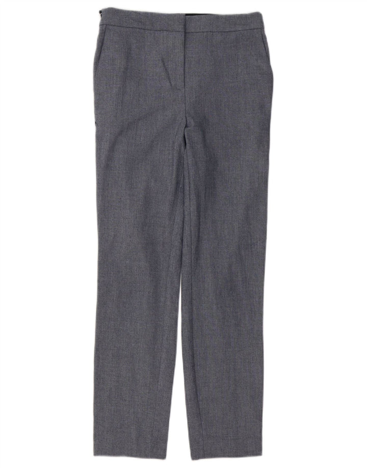 Zara Womens Slim Chino Trousers Small W26 L27 Grey Striped Polyester