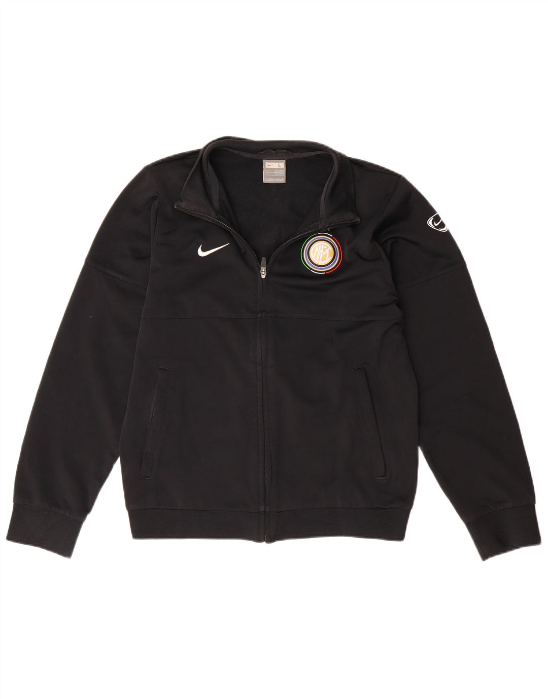 NIKE Boys Inter Milan Tracksuit Top Jacket 12-13 Years Black Polyester