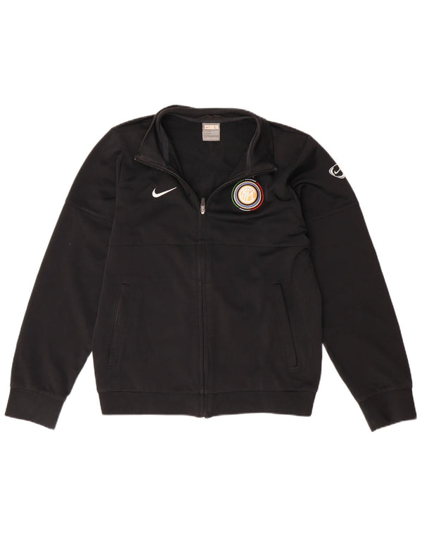 NIKE Boys Inter Milan Tracksuit Top Jacket 12-13 Years Black Polyester