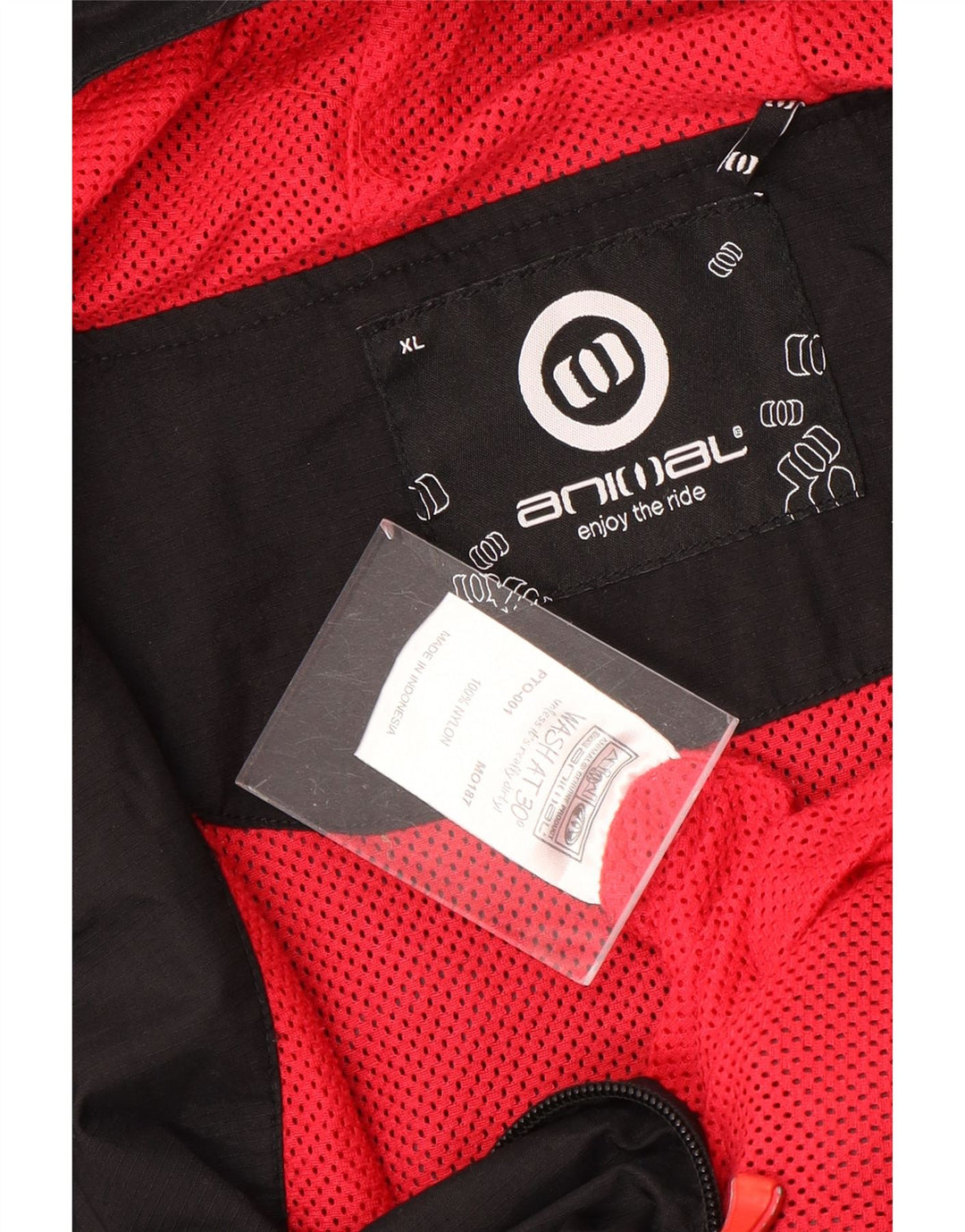 ANIMAL Mens Hooded Rain Jacket UK 42 XL Black Nylon