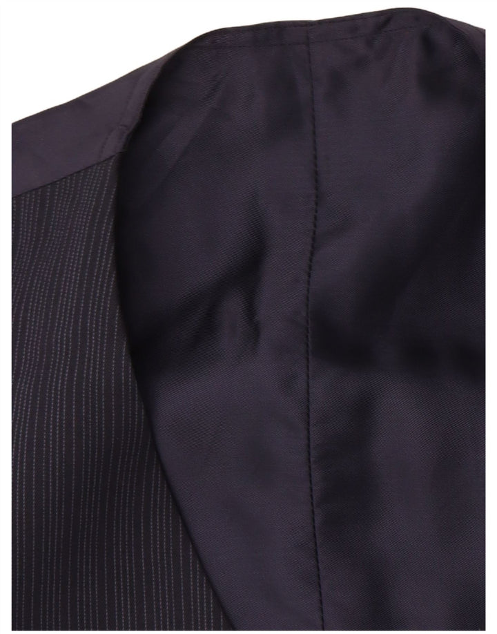 Vintage Mens Waistcoat Small Navy Blue Pinstripe