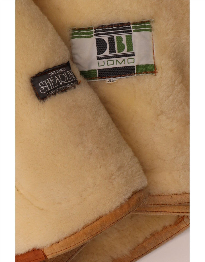DIBI Mens Uomo Shearling Jacket IT 46 Small Beige Shearling Classic