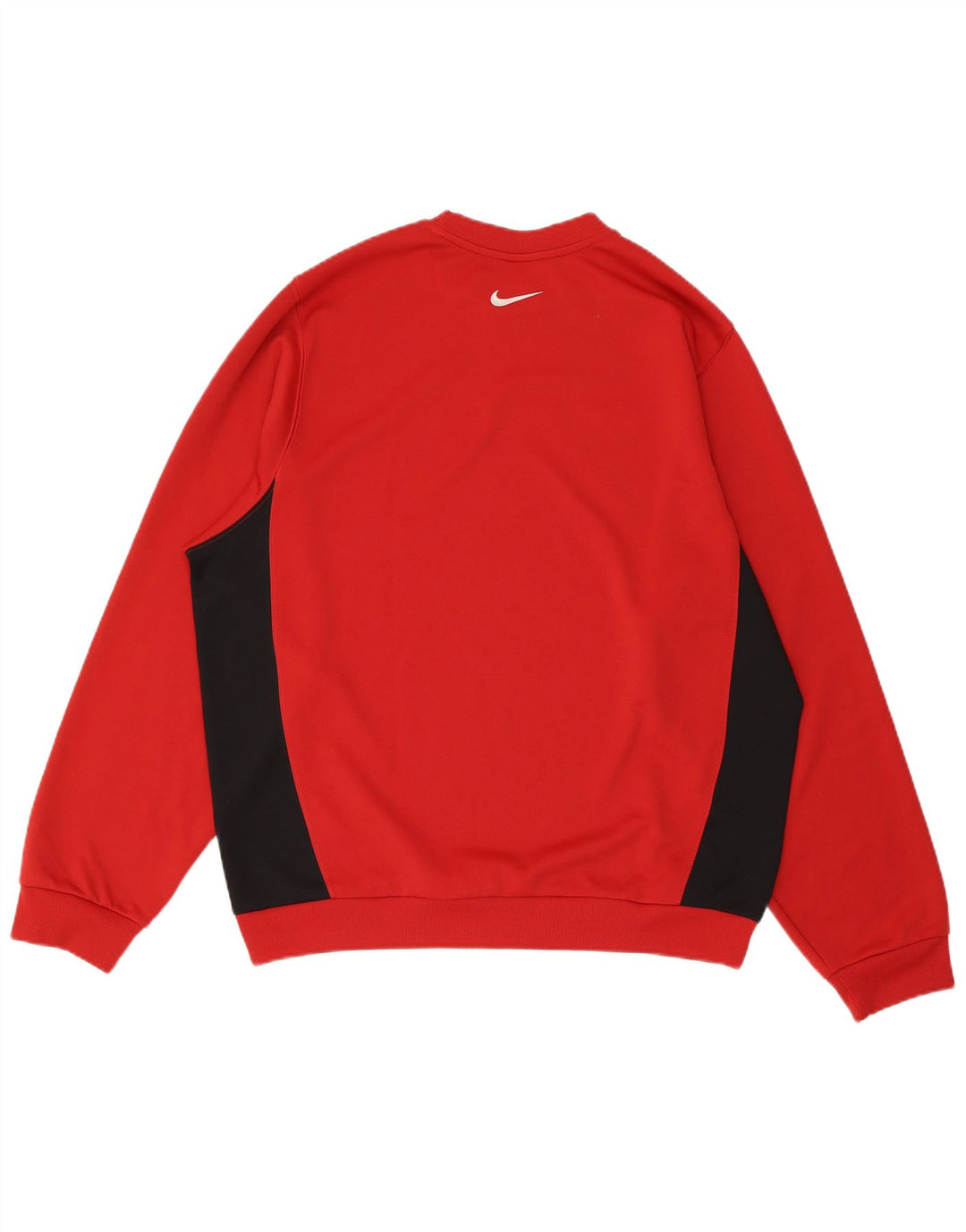 NIKE Mens Sweatshirt Jumper UK 42/44 Large Red Colourblock Polyester