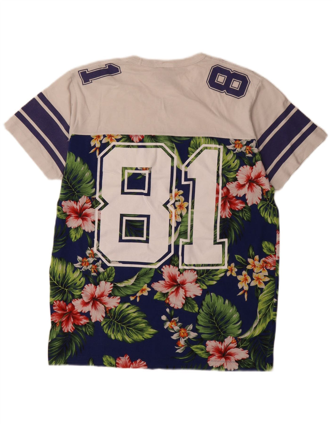 Franklin Marshall Mens Graphic T-Shirt Top Large Multicoloured Floral