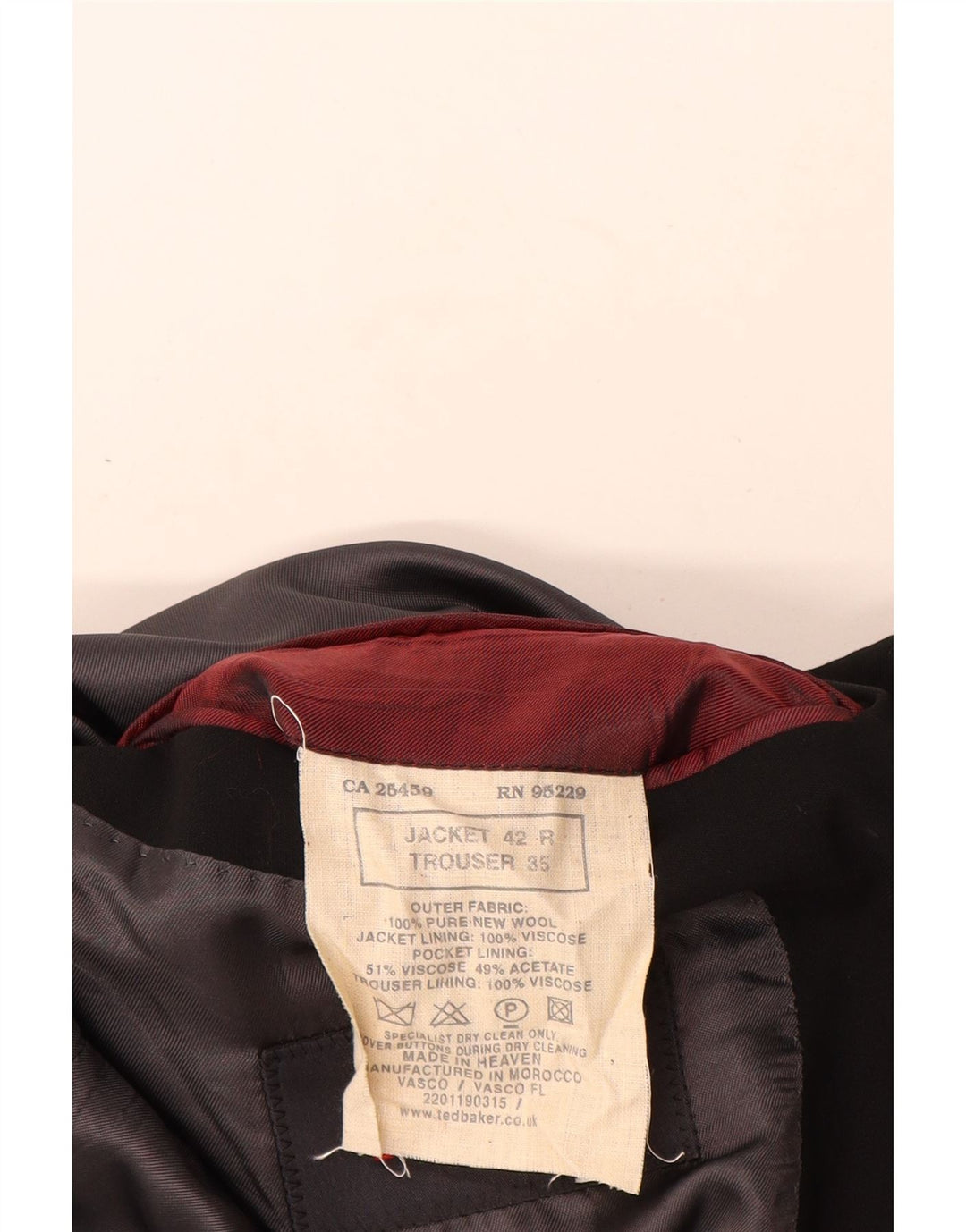 Ted Baker Mens 3 Button Blazer Jacket US 42 XL Black New Wool