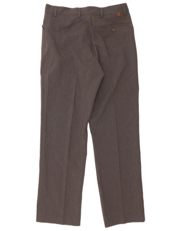 Farah Mens Straight Casual Trousers W32 L31 Grey Polyester