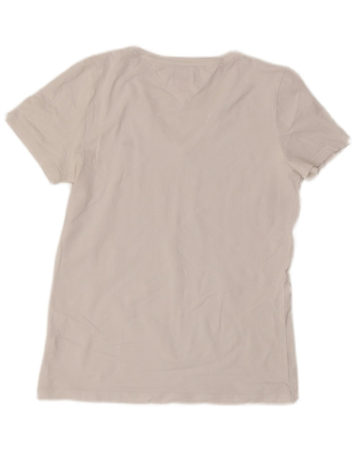 Tommy Hilfiger Womens T-Shirt Top UK 12 Medium White