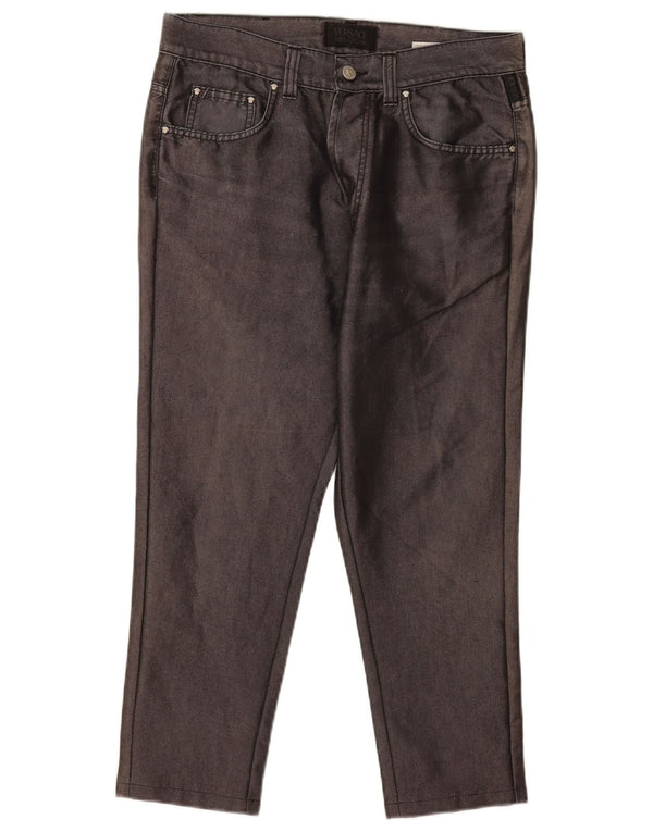 Versace Mens Tapered Casual Trousers W29 L23 Grey Cotton