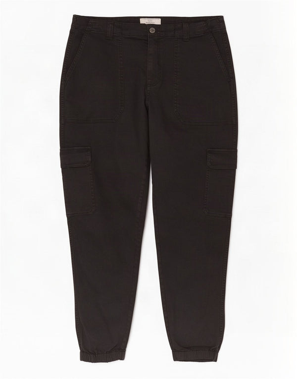 Fat Face Womens Joggers Cargo Trousers UK 16 Large W34 L28 Black Cotton