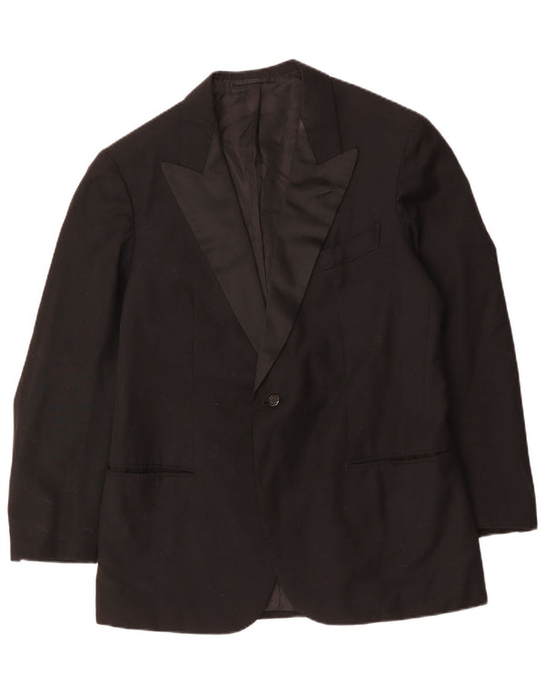 Vintage Mens 1 Button Blazer Jacket UK 38 Medium Black