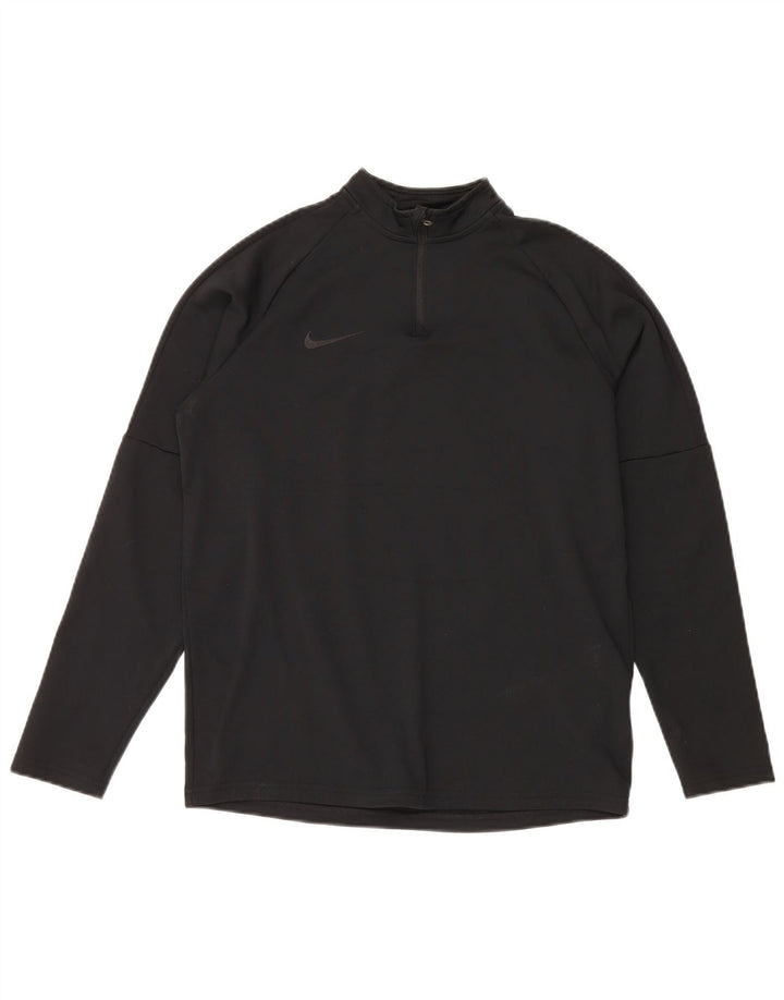 Nike Boys Dri Fit Zip Neck Pullover Tracksuit Top 13-14 Years XL Black