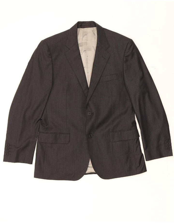 AQUASCUTUM Mens 2 Button Blazer Jacket IT 42 XL Grey Wool Vintage Aquascutum and Second-Hand Aquascutum from Messina Hembry 