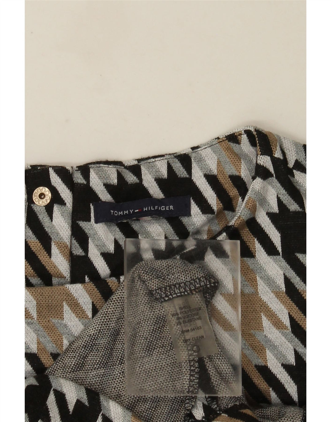 Tommy Hilfiger Womens Shift Dress UK 12 Medium Multicoloured Houndstooth