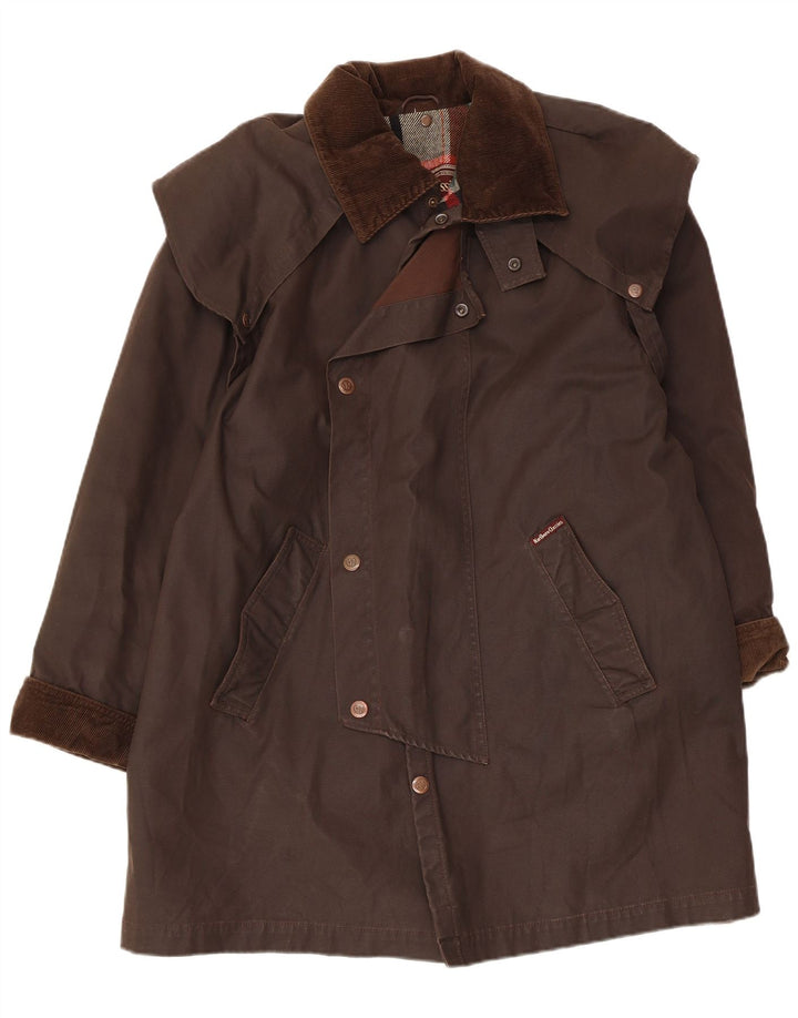 Marlboro Classics Mens Waxed Cotton Overcoat UK 36 Small Brown