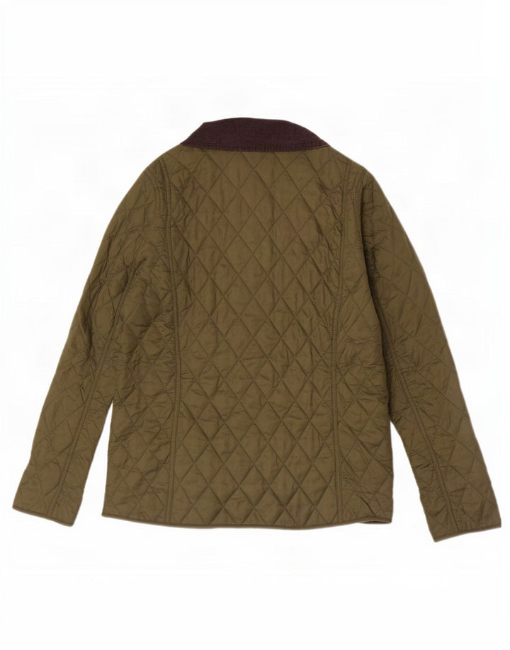 Barbour Womens Quilted Jacket UK 14 Large Khaki Colourblock Polyamide