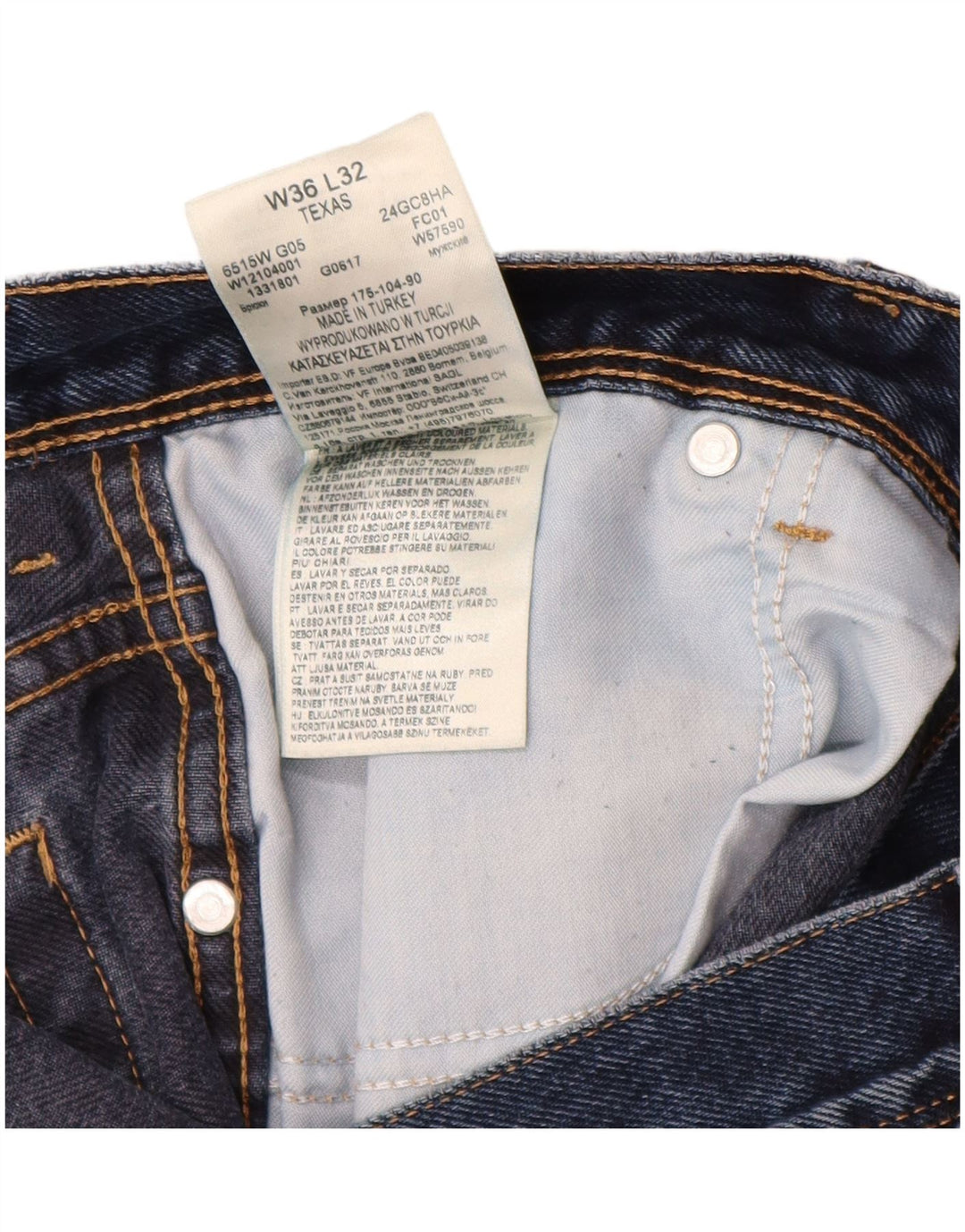 WRANGLER Mens Texas Straight Jeans W36 L32 Navy Blue Cotton