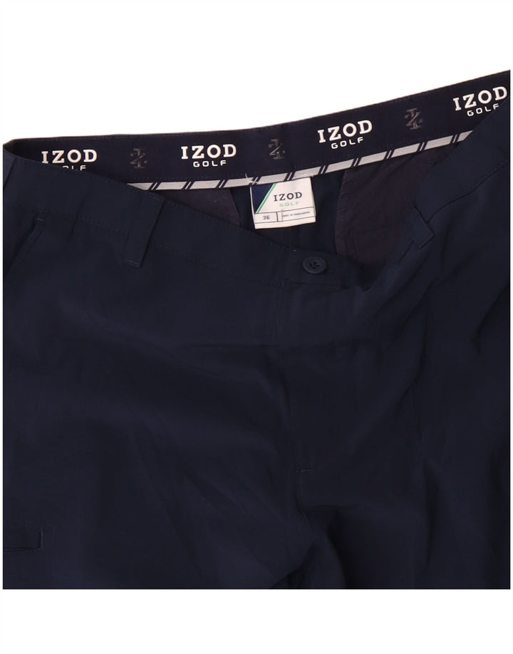 IZOD Mens Golf Cargo Shorts W36 Large Navy Blue Polyester